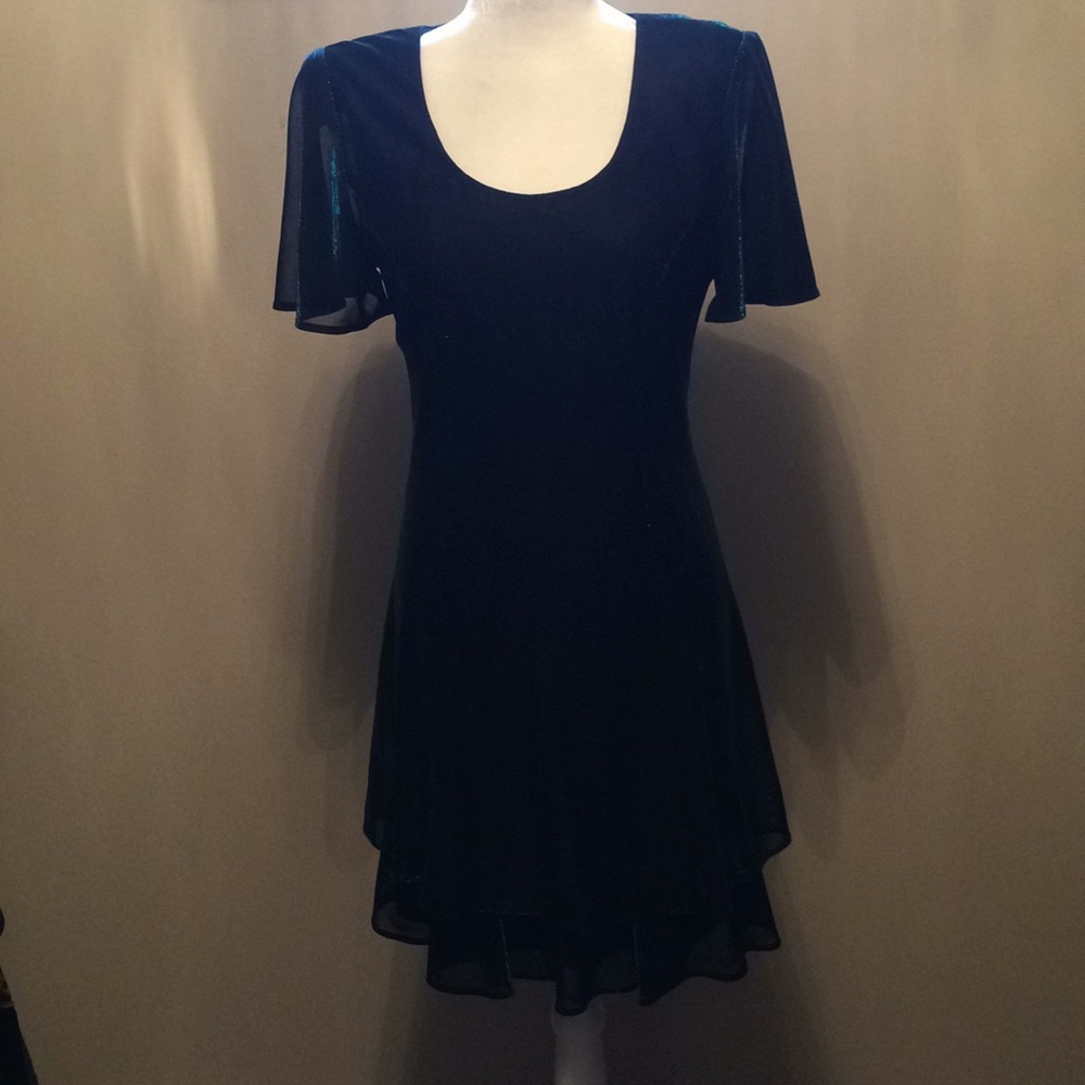 Molly Malloy short metallic Teal dress size 6